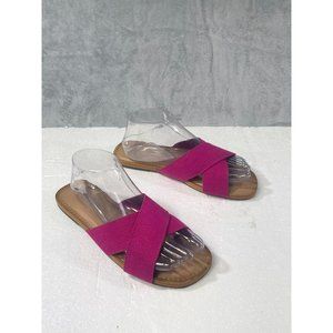 Old Navy womens size 8 Pink Linen Cross Strap Sandals
